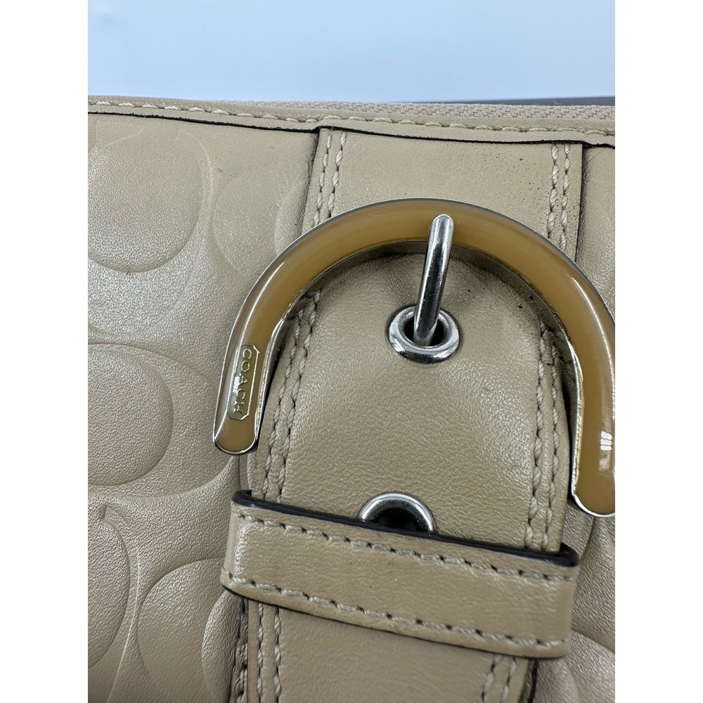 Coach Campbell Embossed Leather Wallet‎ Clay Bisque Large Zip Around RARE - Picture 8 of 11